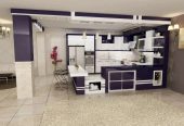 طراحی و اجرای کابینت آشپزخانه ام دی آف ،هایگلاس