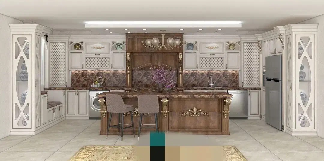 طراحی و اجرای کابینت آشپزخانه ام دی آف ،هایگلاس