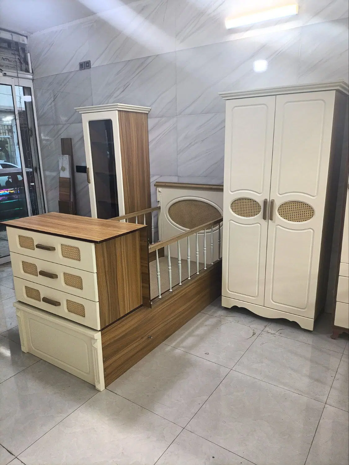 سرویس چوب سیسمونی کودک کمد تخت نوزاد نوجوان حصیری